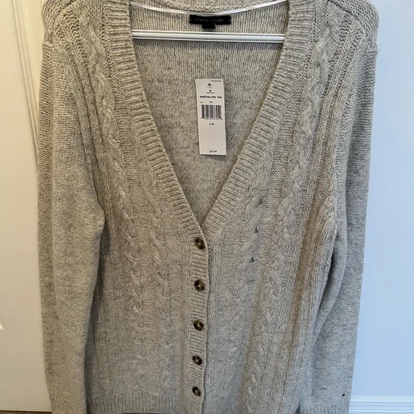 Tommy Hilfiger Heather Gray Cable Knit Cardigan - Picture 3 of 4